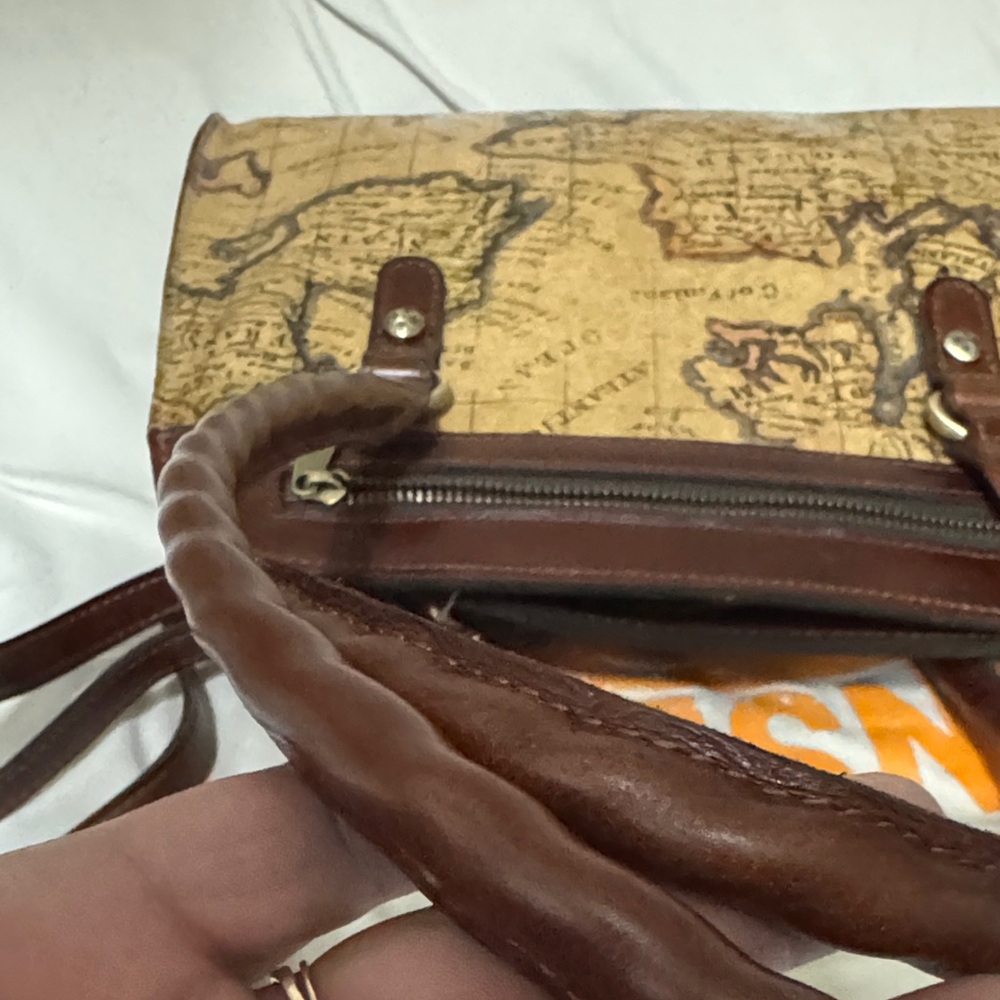 Patricia Nash Map-Print Shoulder Bag in Brown and Tan - Picture 3 of 11